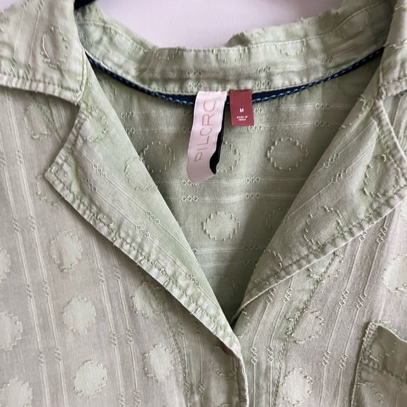 Anthropologie ~Pilcro The Cammie Surf Blouse Embroidered Hem - Picture 6 of 9